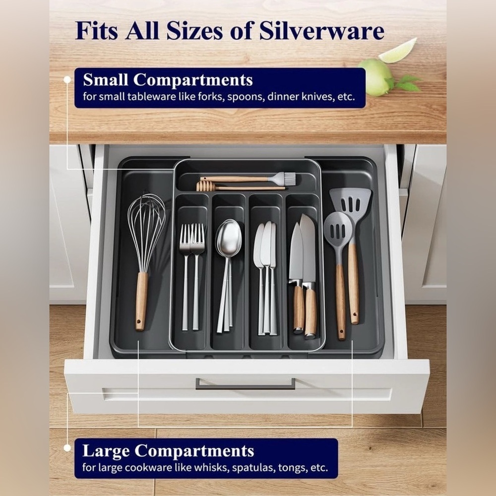 Kitsure Expandable Silverware Drawer Organizer